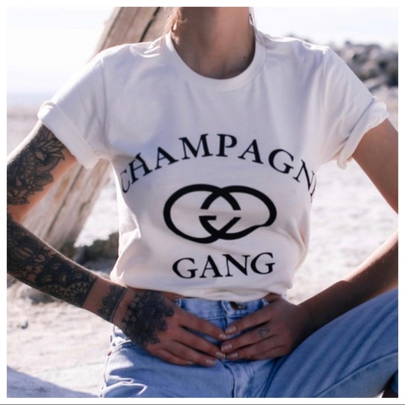 ShopEvelynne Tops - ✨LAST ONE✨CHAMPAGNE GANG GRAPHIC T SHIRT